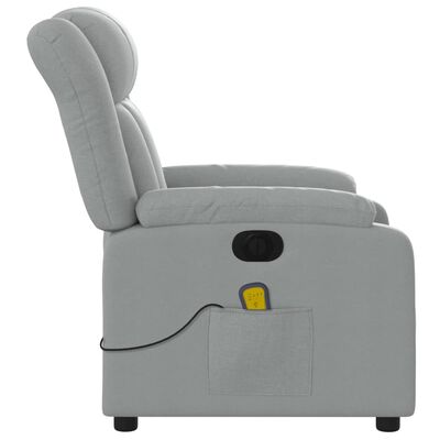 vidaXL Fotoliu electric de masaj rabatabil, gri deschis, microfibră