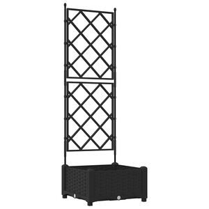 vidaXL Vază pentru Grădină Negru 40 x 40 x 125,5 cm PP