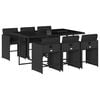 vidaXL Set mobilier de grădină cu perne, 7 piese, negru, poliratan