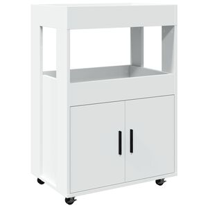 vidaXL Cărucior de bar, alb, 60x39,5x89 cm, lemn prelucrat