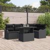 vidaXL Set de canapele pentru grădină cu pernă 6 pcs Negru Poli Rattan