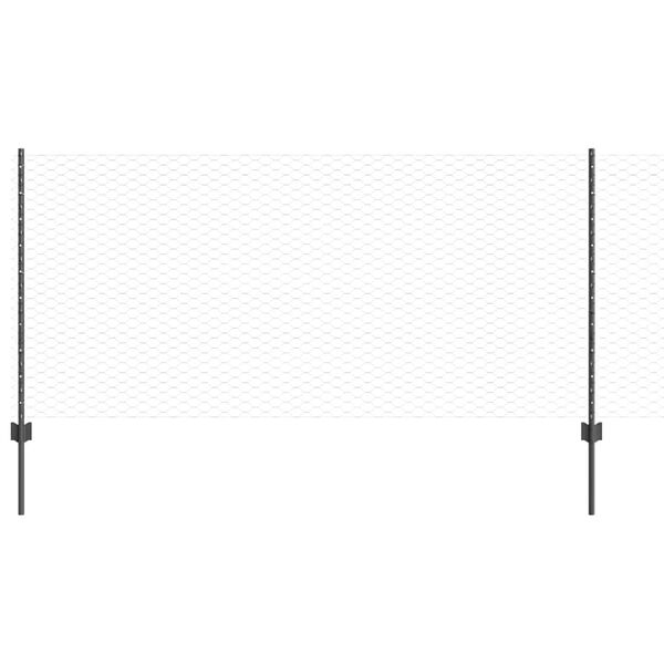 vidaXL Gard cu St&acirc;lp Gri 1 x 10 m Oțel și PVC