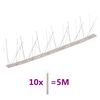 vidaXL Set bandă cu țepi antipăsări cu 5 r&acirc;nduri, 10 buc., oțel, 5 m