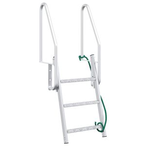 vidaXL Ladder dock cu 3 pași Argintiu 58 x 77 x 144 cm Aluminiu