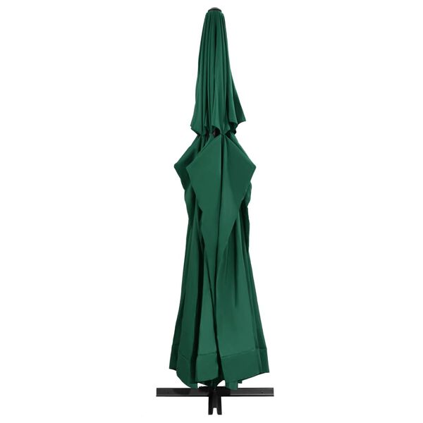 vidaXL Umbrelă de soare de grădină, stâlp aluminiu, verde, 600 cm