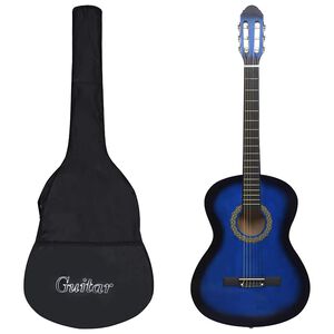 vidaXL Chitară clasică pentru &icirc;ncepători, cu husă, albastru 4/4 39