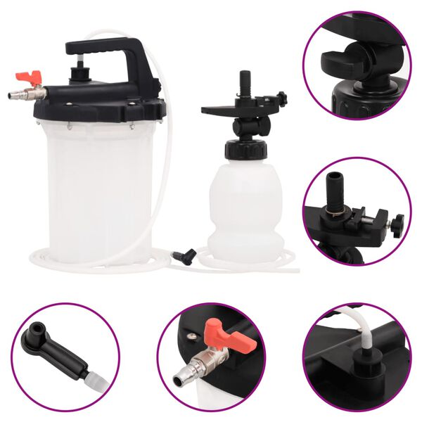 vidaXL Purjor de fr&acirc;nă, alb și negru, 3 L