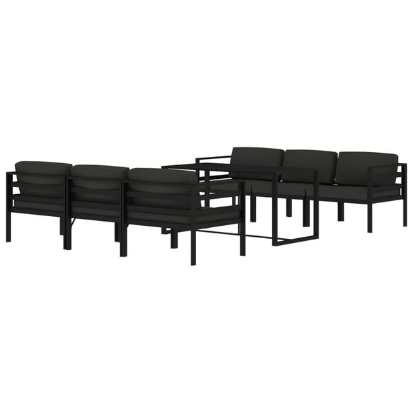 vidaXL Set mobilier de grădină cu perne, 7 piese, antracit, aluminiu