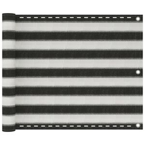 vidaXL Paravan pentru balcon, antracit și alb, 75 x 500 cm, HDPE