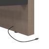 vidaXL Pat de zi, gri taupe, 90x200 cm, textil, USB