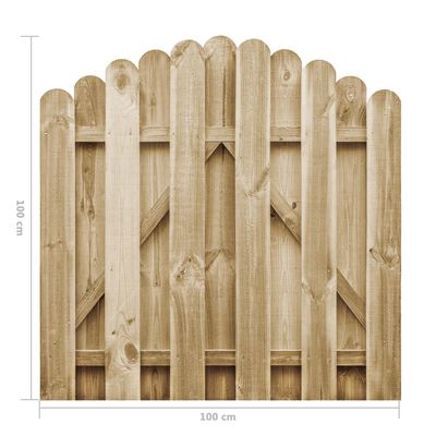 vidaXL Poartă de grădină, 100 x 100 cm, lemn de pin tratat