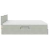 vidaXL Pat cu storage cu saltea cu headboard Gri deschis 90 x 200 cm