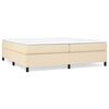 vidaXL Pat box spring cu saltea, crem, 200x200 cm, textil
