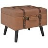 vidaXL Taburete cu depozitare, 3 buc., maro, piele ecologică
