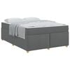 vidaXL Cadru de pat cu saltea Gri &icirc;nchis 160 x 200 cm țesătură