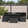 vidaXL Set de canapele pentru grădină cu pernă 7 pcs Negru Rattan poli