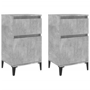 vidaXL Noptiere, 2 buc., gri beton, 40x35x70 cm