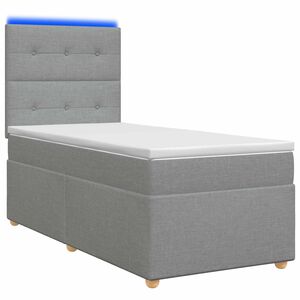 vidaXL Pat boxspring cu saltea Gri deschis 80 x 200 cm Țesătură