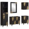 vidaXL Set dulap baie 5 buc. Negru 62 x 33 x 58 cm Lemn de mango solid