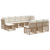 vidaXL Set de canapele de exterior Alb Natural și Crem Poliester