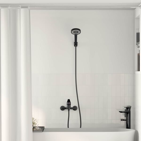 vidaXL Set de cap de duș Negru G 1 / 2 inci