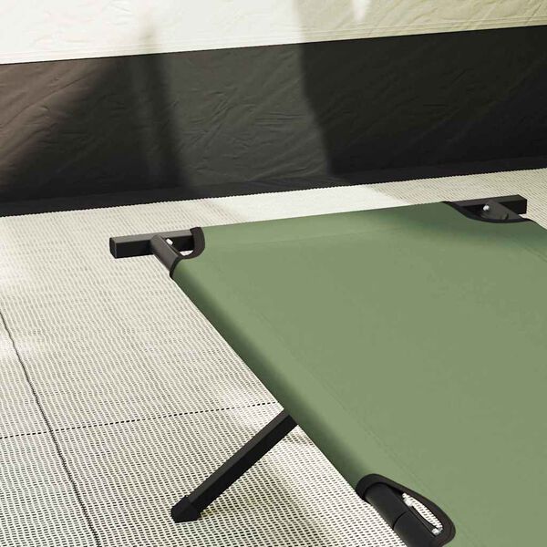 vidaXL Pat pliabil pentru camping Manual 2 pcs Verde 210 x 80 x 46 cm