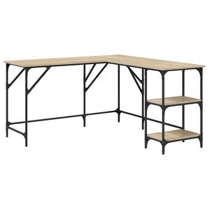 vidaXL Birou, stejar sonoma, 139x139x75 cm, lemn prelucrat