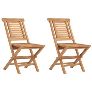 vidaXL Scaune pliante 2 buc 47x63x90 cm lemn masiv de tec