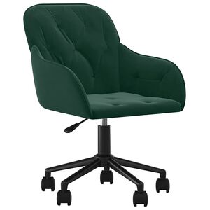 vidaXL Scaun de birou pivotant, verde &icirc;nchis, catifea