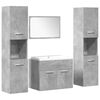 vidaXL Set mobilier de baie, 4 piese, gri beton, lemn compozit