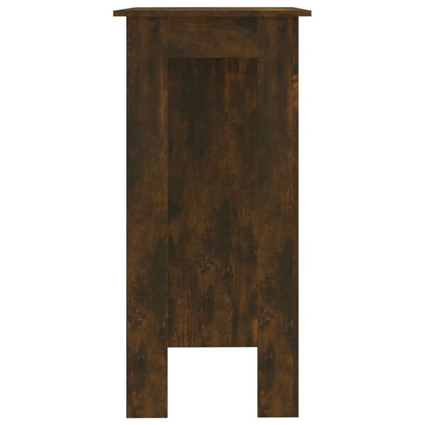 vidaXL Masă de bar cu raft, stejar afumat, 102x50x103,5 cm, PAL