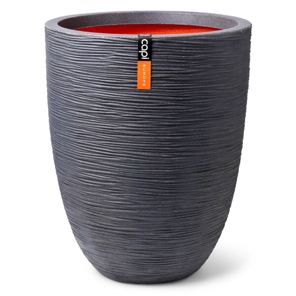 Capi Vas de plante Nature Rib elegant, gri &icirc;nchis, 36x47 cm, ad&acirc;nc