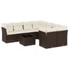 vidaXL Set canapele de grădină cu perne, 9 piese, maro, poliratan