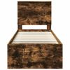 vidaXL Cadru de pat Stejar fumuriu 75 x 190 cm Lemn de pin masiv