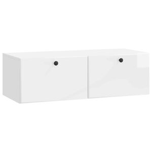 vidaXL Oglindă TV montată pe perete 98 x 41 x 30 cm Alb foarte lucios