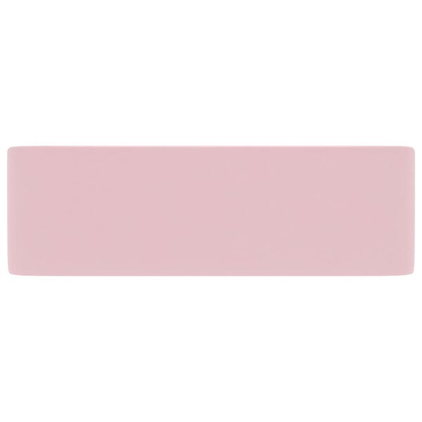 vidaXL Chiuvetă de baie lux, roz mat, 41 x 30 x 12 cm, ceramică