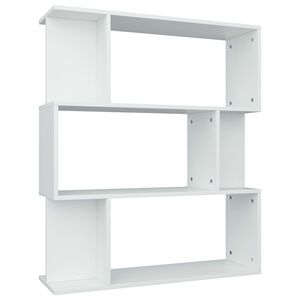 vidaXL Bibliotecă/Separator cameră, alb, 80x24x96 cm, lemn prelucrat