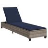 vidaXL Șezlong cu perne gri 55x200x25,5 cm, poliratan