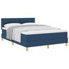 vidaXL Pat cu arcuri cu pernă Manual albastru 140 x 190 cm țesătură