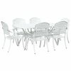 vidaXL Set de masă pentru grădină 7 pcs Alb Aluminiu