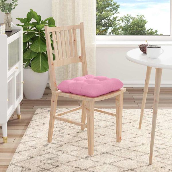 vidaXL Perne de Șezut 4 pcs Roz 40 x 40 x 12 cm țesătură