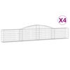 vidaXL Coșuri gabion arcuite 4 buc, 400x30x60/80 cm, fier galvanizat