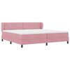 vidaXL Pat cu arcuri cu saltea cu headboard Roz 200 x 200 cm Catifea