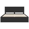 vidaXL Cadru de pat cu headboard Negru 180 x 200 cm Lemn de pin masiv