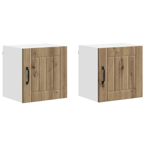 vidaXL Dulap de bucătărie 2 pcs Stejar Artizanal 40 x 31 x 40 cm
