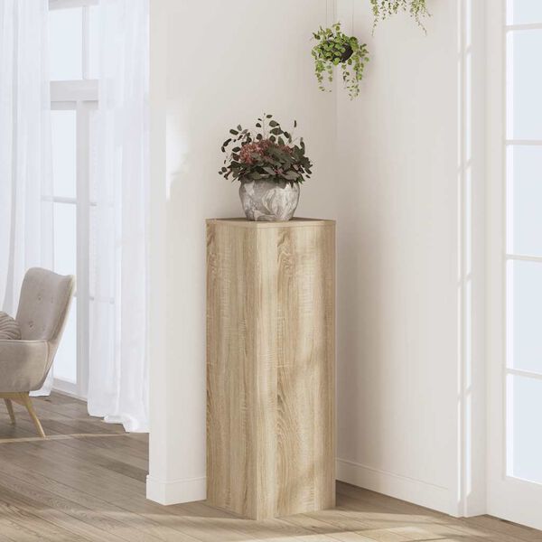 vidaXL Suport de plante, stejar sonoma, 33x33x100 cm, lemn prelucrat