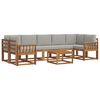 vidaXL Set de canapele de exterior 8 pcs Gri natural și deschis