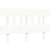vidaXL Cadru de pat fără saltea, alb, 140x190 cm, lemn masiv de pin