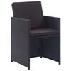 vidaXL Set mobilier de exterior cu perne, 13 piese, negru, poliratan