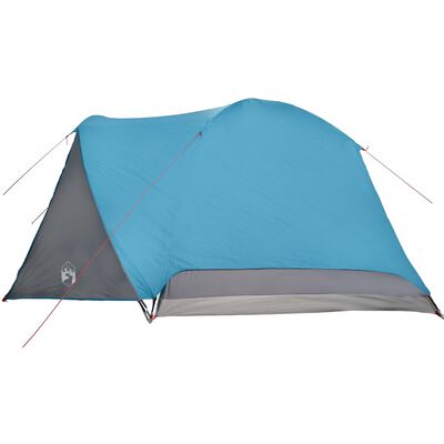 vidaXL Cort de camping cu verandă 4 persoane, albastru, impermeabil